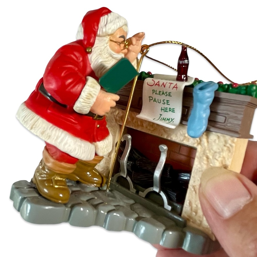 Coca-Cola Trim-A-Tree “Please Pause Here” 1995 Vintage Christmas Ornament